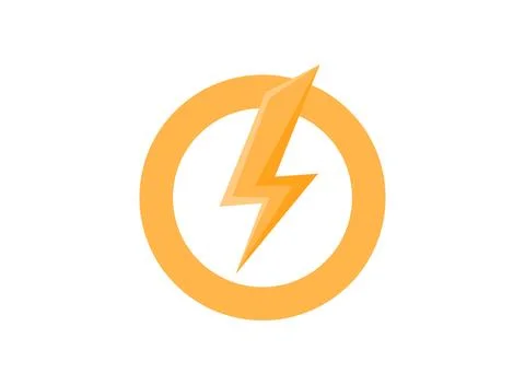 Lightning power icon in flat style. Energy symbol vector illustration on is.. Stock Illustration