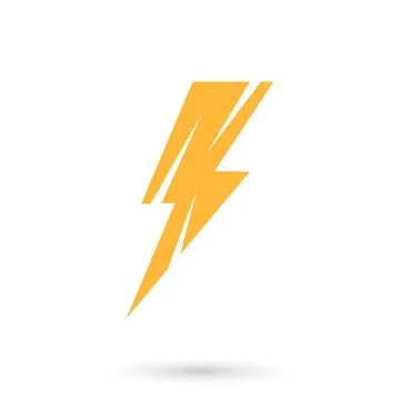 Lightning power icon in flat style. Energy symbol vector illustration on is.. Illustrazione stock