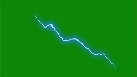 Lightning power overlay on green screen, Electric lightning, bolt strikes Vídeos de archivo 334989398