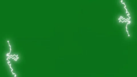 Lightning Purple Storm Overlay with Night Sky Flashes on Green Background 4K Stock Footage 341668355