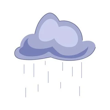 Lightning rain cloud cartoon vector illustration Illustrazione stock