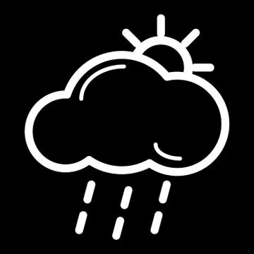 Lightning rain cloud sun meteo icon Stock Illustration