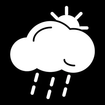 Lightning rain cloud sun meteo icon Stock Illustration