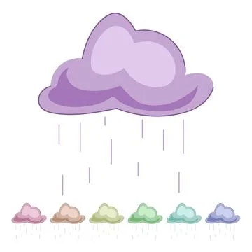 Lightning rain cloud vector cartoon graphic Illustrazione stock