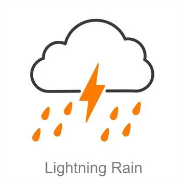 Lightning Rain Stock Illustration
