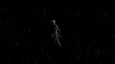 Lightning rain motion graphics with night background Stock Footage 154535749