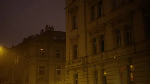 Lightning Rain Prague Man Window - 4k Video stock 59193750
