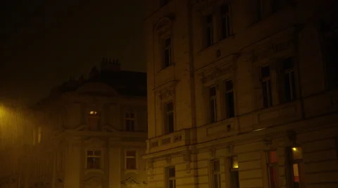 Lightning Rain Prague People Windows - 4k Video stock 59191653