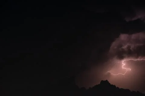 Lightning in the rainstorm at night Foto stock
