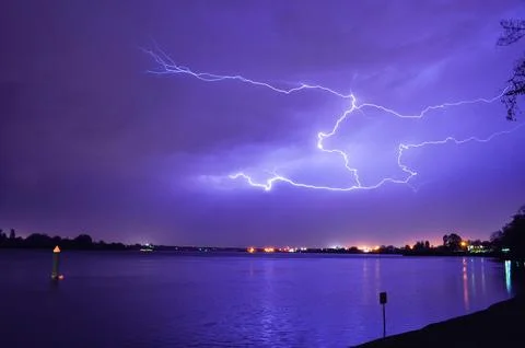 Lightning on the River Foto stock