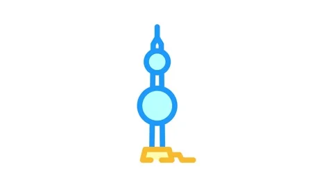 Lightning rod electrical engineer color icon animation Stock Footage 327269526