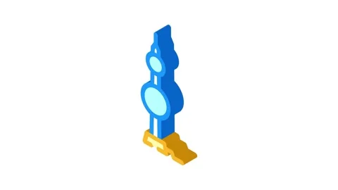 Lightning rod electrical engineer isometric icon animation Stock Footage 327292386