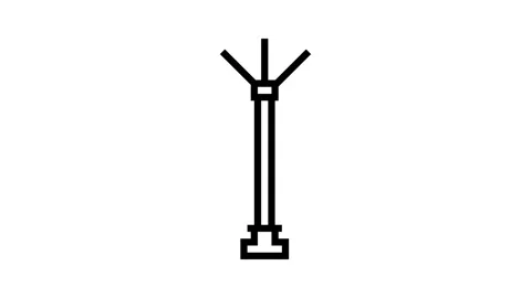 Lightning rod electrical engineer line icon animation Stock Footage 326133345