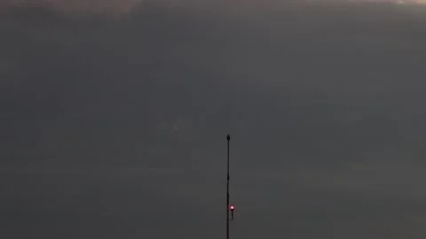 Lightning rod on the high building with ... | Stock Video | Pond5