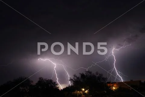 Lightning Rooftop Stock Photos
