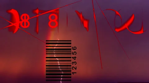 Lightning as scaning Barcode Stock Footage 22748102
