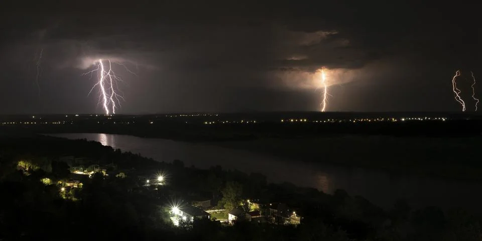 Lightning scape Stock Photos