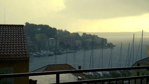 Lightning at sea Stock Footage 94648172