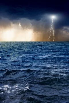 Lightning, sea Stockillustratie