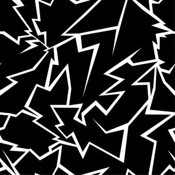 Lightning seamless pattern on a black background Stock Illustration