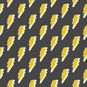 Lightning seamless pattern vector illustration. Hand drawn sketched doodle li 库存插图