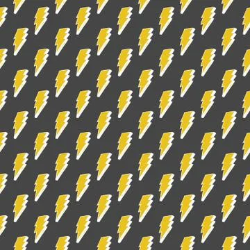 Lightning seamless pattern vector illustration. Hand drawn sketched doodle li Stock Illustration