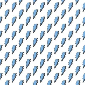 Lightning seamless pattern vector illustration. Hand drawn sketched doodle li Illustrazione stock