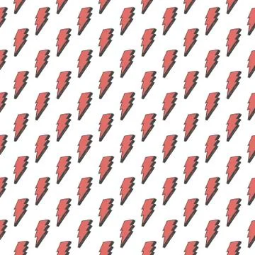 Lightning seamless pattern vector illustration. Hand drawn sketched doodle li Stock Illustration