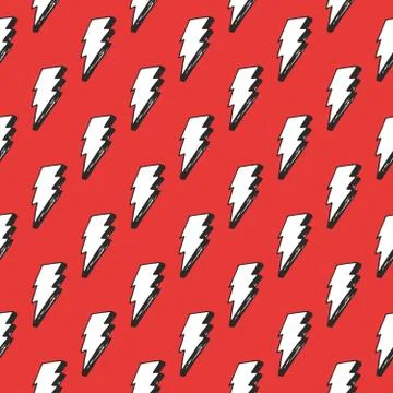 Lightning seamless pattern vector illustration. Hand drawn sketched doodle li Illustrazione stock