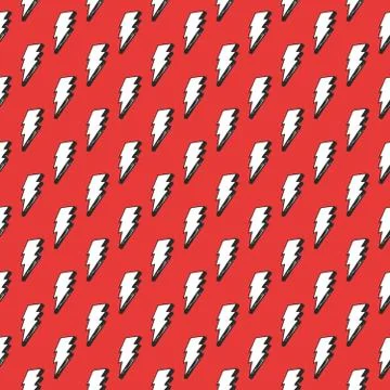 Lightning seamless pattern vector illustration. Hand drawn sketched doodle li Stock Illustration
