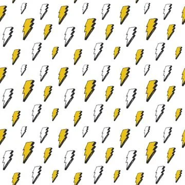 Lightning seamless pattern vector illustration. Hand drawn sketched doodle li 스톡 일러스트