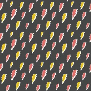 Lightning seamless pattern vector illustration. Hand drawn sketched doodle li 스톡 일러스트
