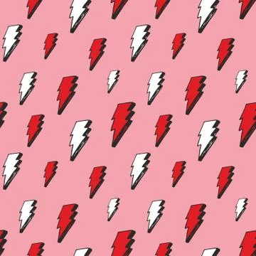 Lightning seamless pattern vector illustration. Hand drawn sketched doodle li 스톡 일러스트
