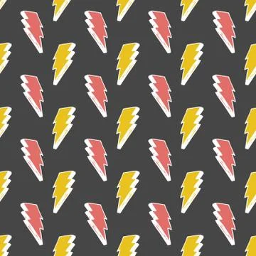 Lightning seamless pattern vector illustration. Hand drawn sketched doodle li 스톡 일러스트