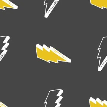 Lightning seamless pattern vector illustration. Hand drawn sketched doodle li 스톡 일러스트