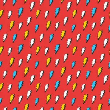 Lightning seamless pattern vector illustration. Hand drawn sketched doodle li 库存插图