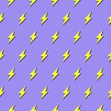 Lightning seamless pattern vector illustration. Hand drawn sketched doodle Stock Illustration