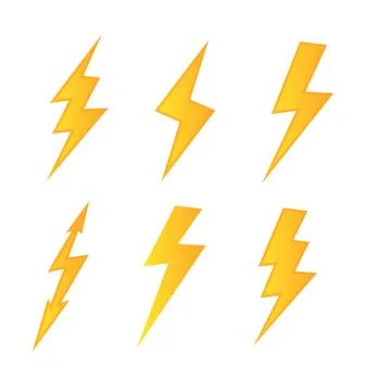Lightning. Set Lightning bolt. Thunderbolt, lightning strike. flat style vector 스톡 일러스트