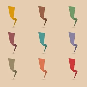 Lightning Set, vector illustration Stock Illustration