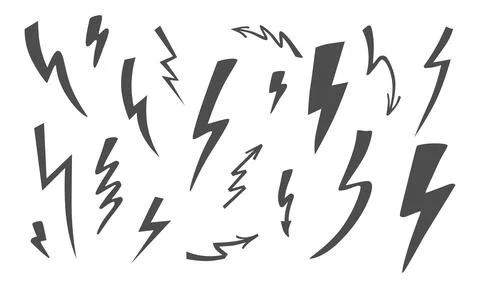 Lightning set. Vector stock flat illustration isolated on white background for Stock Illustration