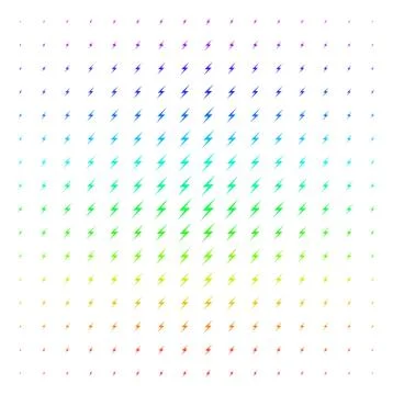 Lightning Shape halftone Spectrum grid Illustrazione stock