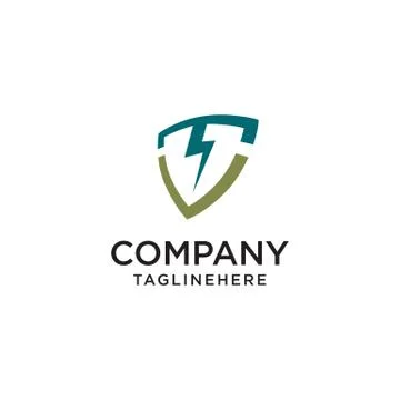 Lightning shield logo Illustration