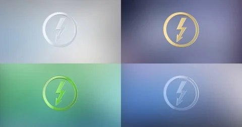 Lightning Shock 3d Icon Stock Footage 76362047