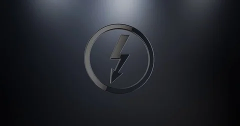 Lightning Shock Black 3d Icon Stock Footage 74075349