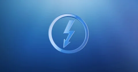 Lightning Shock Blue 3d Icon Stock Footage 74075403
