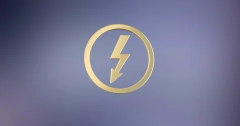 Lightning Shock Gold 3d Icon Stock Footage 76361629