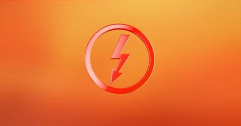 Lightning Shock Red 3d Icon Video stock 74075441