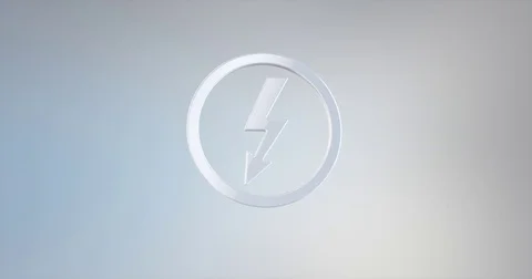 Lightning Shock White 3d Icon Stock Footage 76361808
