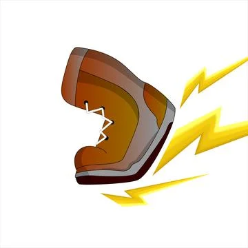 Lightning shoe logo symbol Stock Illustration