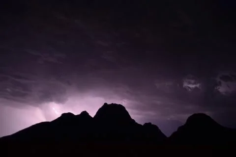 Lightning show at Spitzkoppe,Namibia 写真素材